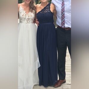 Navy maxi bridesmaid dress